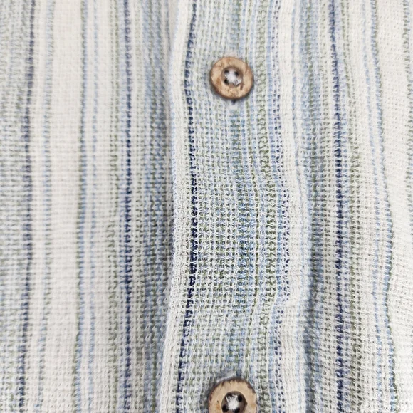 Royal Robbins Men's Striped Button-Down Shirt - Cream and Blue - Textured - Picture 5 of 9